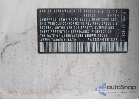 2014 Volkswagen Jetta Sportwagen 2.0L Tdi from USA, damaged, VIN 3VWPL7AJ0EM618670